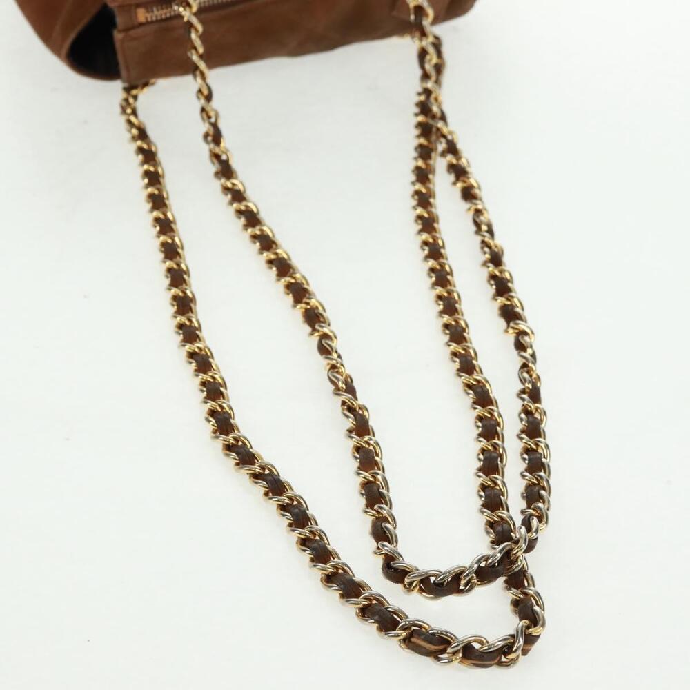 PRADA Chain Shoulder Bag Suede Brown Gold Auth ep12610 - Picture 9 of 16